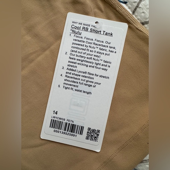 Lululemon Cool Racerback Short Tank Top *Nulu in Pecan Tan - Picture 3 of 6